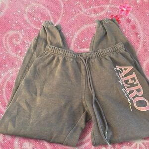 Aeropostale Gray Joggers with Pink Accent Logo